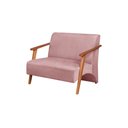 Ver imagem 1 de Poltrona Namoradeira Venus Braço Madeira Maciça Suede Unidecor Rosa