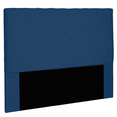 Cabeceira Casal 1,40m Esmeralda Suede Azul Marinho