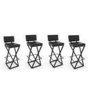 Ver imagem 1 de Kit C/ 4 Banquetas Bistrô Industrial Média 75cm – Estofadas Preta – Impermeáveis
