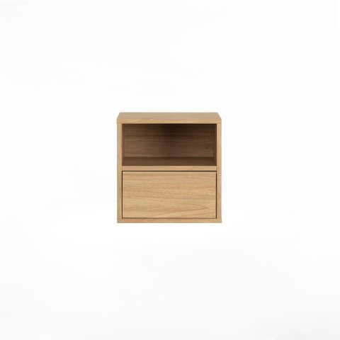 Mesa de Cabeceira Har Suspensa 1 Gaveta 1 Nicho 33 Cm X 36 Cm Tauari