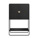 Ver imagem 3 de Balcão Bar Luna Orgânico 90x140cm 2 Portas Nero/preto 28069