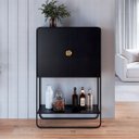Ver imagem 1 de Balcão Bar Luna Orgânico 90x140cm 2 Portas Nero/preto 28069