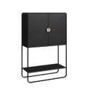 Ver imagem 2 de Balcão Bar Luna Orgânico 90x140cm 2 Portas Nero/preto 28069