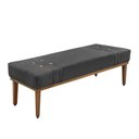 Ver imagem 1 de Calçadeira Recamier Cléo 195cm Casal Suede Madeira Cinza Loja Sheep