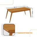 Ver imagem 4 de Mesa de Jantar Copper 180cm Tampo Mdf com 6 Cadeiras Moderna Linho Capuccino/naturale/naturale