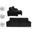 Ver imagem 2 de Sofá Retrátil e Reclinável 3.12M com Molas Cama Inbox Estilo Suede Velusoft Preto