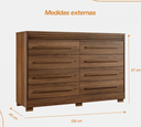 Ver imagem 2 de Cômoda Califórnia 8 Gavetas com Pés Castanho - Benetil