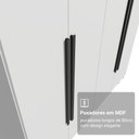 Ver imagem 6 de Guarda-Roupa Solteiro 4 Portas Batentes Branco/Branco/Preto Netuno Madesa