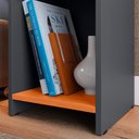 Ver imagem 4 de Mesa de Cabeceira para Quarto Nicho Prateleira Decorativa Porta Livros e Objetos Fantasy - Cinza/ Ci
