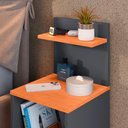 Ver imagem 3 de Mesa de Cabeceira para Quarto Nicho Prateleira Decorativa Porta Livros e Objetos Fantasy - Cinza/ Ci