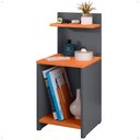 Ver imagem 1 de Mesa de Cabeceira para Quarto Nicho Prateleira Decorativa Porta Livros e Objetos Fantasy - Cinza/ Ci