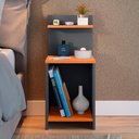 Ver imagem 6 de Mesa de Cabeceira para Quarto Nicho Prateleira Decorativa Porta Livros e Objetos Fantasy - Cinza/ Ci