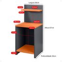Ver imagem 2 de Mesa de Cabeceira para Quarto Nicho Prateleira Decorativa Porta Livros e Objetos Fantasy - Cinza/ Ci