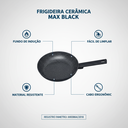 Ver imagem 3 de Frigideira Cerâmica Fundo Indução 28cm - Preta