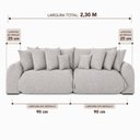 Ver imagem 4 de Sofá Retrátil 3 Lugares Linho Armani 2,30 Mts Cinza Claro