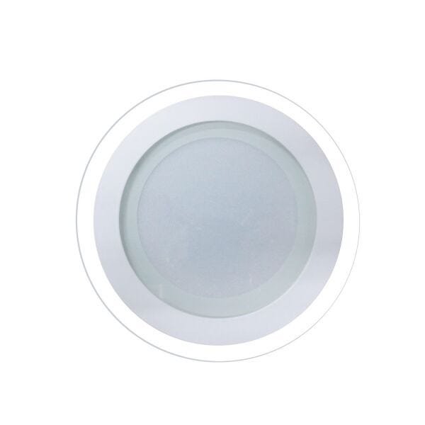 Luminária Plafon LED 12W de Vidro Embutir Branco Frio Redonda / Quadrada - Luxtek - Redonda