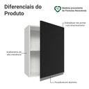 Ver imagem 3 de Armário Aéreo 50cm 1 Porta Branco/preto Glamy Madesa