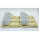 Ver imagem 1 de Kit Jogo 6 Xícaras Café/chá Cônica Baixa 150ml C/ Pires Pinus - Porcelana Branca