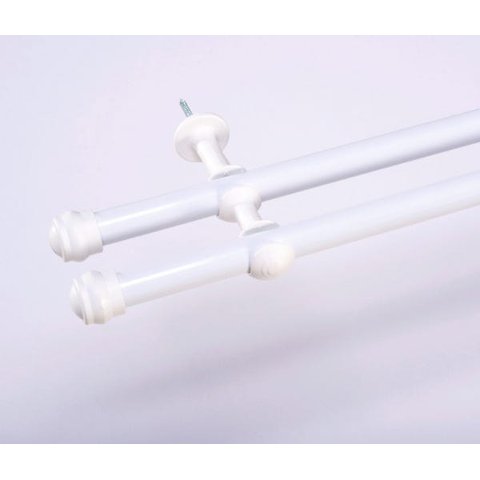 Varão Duplo para Cortina de 2 Metros Espessura 19mm - Branco