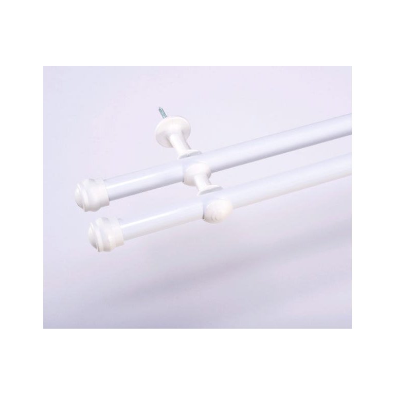 Varão Duplo para Cortina de 2 Metros Espessura 19mm - Branco