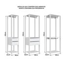 Ver imagem 3 de Kit Guarda Roupa Closet 03 Peças 183x160cm Branco Proddy