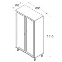 Ver imagem 4 de Cristaleira 2 Portas Vidro Pés Madeira 151x80 Cm E957 Preto Dtall