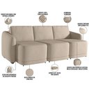 Ver mais imagens de Sofá Cama para Sala de Estar 3 Lugares 246cm Montserrat K01 Linho Bege - Lyam Decor