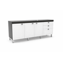 Ver imagem 1 de Gabinete Cozinha Mdf 1,94m com Amortecedor e Corrediça:grafite/branco