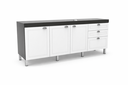 Ver imagem 1 de Gabinete Cozinha Mdf 1,94m com Amortecedor e Corrediça:grafite/branco