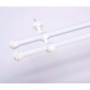 Varão Duplo para Cortina de 4 Metros Espessura 19mm - Branco
