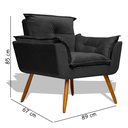 Ver imagem 2 de Poltrona Cadeira Decorativa Opala - Suede Grafite