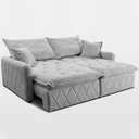Ver imagem 7 de Sofá sem Caixa Retrátil 2,00m Softgel Sublime Boucle Cinza Claro Cama Inbox