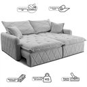 Ver imagem 3 de Sofá sem Caixa Retrátil 2,00m Softgel Sublime Boucle Cinza Claro Cama Inbox