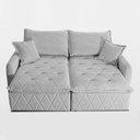 Ver imagem 5 de Sofá sem Caixa Retrátil 2,00m Softgel Sublime Boucle Cinza Claro Cama Inbox