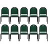 Kit 10 Cadeiras Hoteleiras Auditório Empilhável Linho M23 Verde - Mpozenato - 10