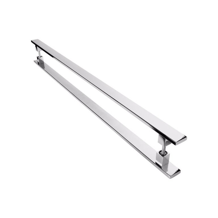 Puxador De Inox Para Porta Pivotante Madeira Vidro 50cm