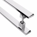 Ver imagem 4 de Puxador De Inox Para Porta Pivotante Madeira Vidro 40cm