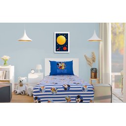 Jogo de Lençol Solteiro Malha Doce Vida Joy Disney 2 Peças Mickey e Pluto - 1