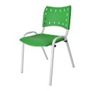 Ver imagem 3 de Kit com 8 Cadeiras Iso para Escola Escritório Comércio Verde Base Branca Ecomhome