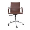 Cadeira De Escritório Secretária Confortável 120 Kg Marrom - 4