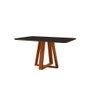 Mesa de Jantar Floripa Madeira Maciça 140x80cm Tampo Retângular Vidro Móveis Minas Preto - 1