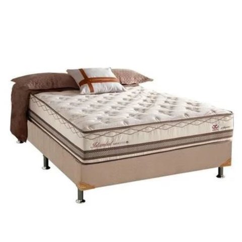 CONJUNTO: BOX + COLCHÃO HERVAL ISTAMBUL MOLAS MAXSPRING CASAL 138X88X71