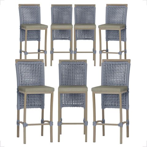 7 Banqueta em Alumínio Roma Fendi Corda Náutica Tecido 8