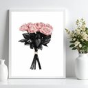Ver imagem 2 de Quadro Fashion Flores Rosa e Preto 45x34cm:moldura Branca