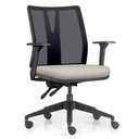 Ver imagem 2 de Kit 2 Cadeiras de Escritório Giratória Diretor Flow F02 Base Preta Linho Bege Claro - Lyam Decor