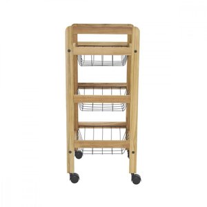 Fruteira Tramontina Utilínea Em Madeira Teca Com 3 Cestos