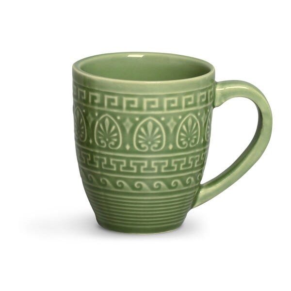 CONJUNTO DE CANECA GREEK VERDE SÁLVIA 330ML 4UN PORTO BRASIL - 1