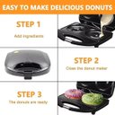 Ver imagem 3 de Super Máquina 110v 2 Donuts Grandes Antiaderente sem Fritura