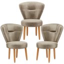 Ver imagem 1 de Kit 3 Poltronas para Maquiagem Recepção Estúdio de Beleza Cozinha Tecido Veludo Pés de Madeira