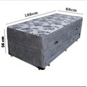 Ver imagem 3 de Bicama Baú Solteiro Conjugado de Mola com Cama Auxiliar Bicama 3 em 1 Suede Cinza